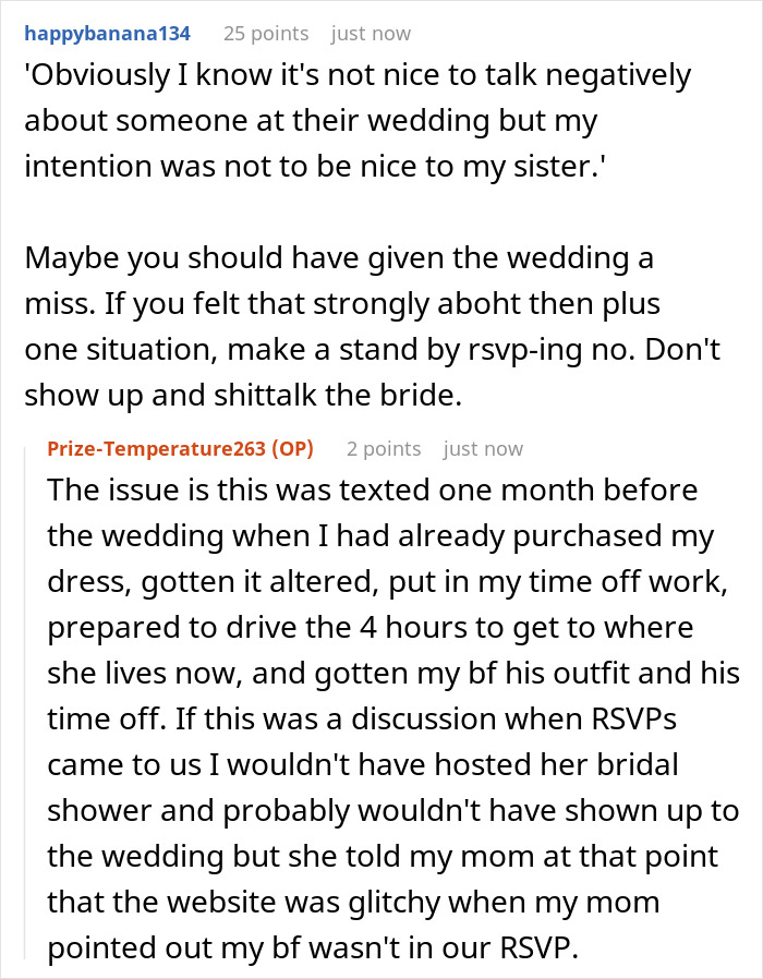 Bride Keeps Bridesmaid&rsquo;s BF Off The Wedding Guest List, Accuses Sister Of Spreading Rumors Later