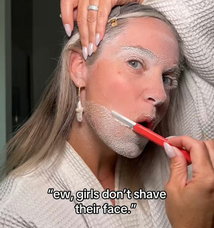 Expert Weighs In After Viral Video Of Woman Shaving Her Face Sparks Heated Debate Expert Weighs In After Viral Video Of Woman Shaving Her Face Sparks Heated Debate