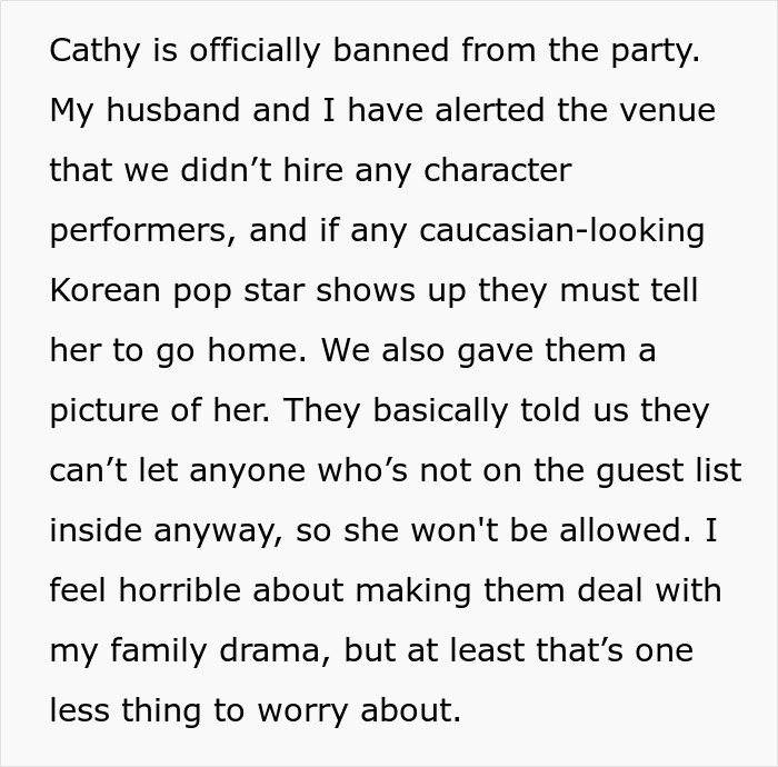 Stepmom Dresses Up As K-Pop Character To Hijack Kid’s Birthday, Gets Banned From Future Parties Stepmom Dresses Up As K-Pop Character To Hijack Kid’s Birthday, Gets Banned From Future Parties