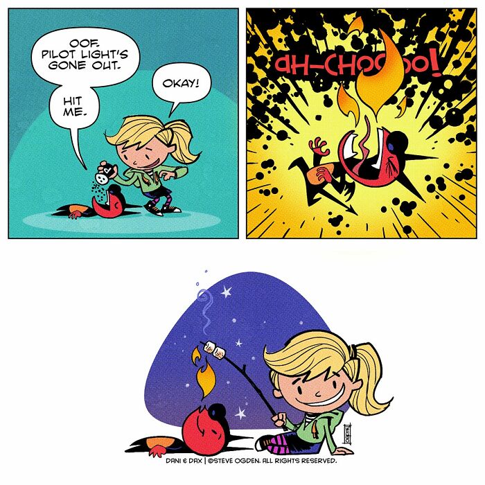 20 Wholesome Comics About A Girl And Her &ldquo;Not-So-Adorable&rdquo; Fire-Breathing Dragon By Steve Ogden