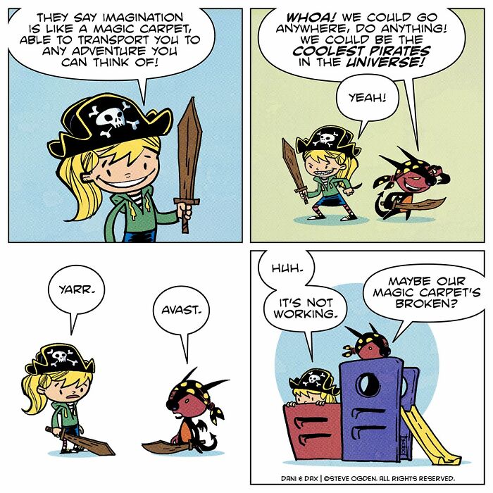 20 Wholesome Comics About A Girl And Her &ldquo;Not-So-Adorable&rdquo; Fire-Breathing Dragon By Steve Ogden