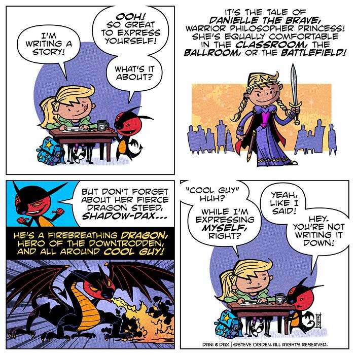 20 Wholesome Comics About A Girl And Her &ldquo;Not-So-Adorable&rdquo; Fire-Breathing Dragon By Steve Ogden