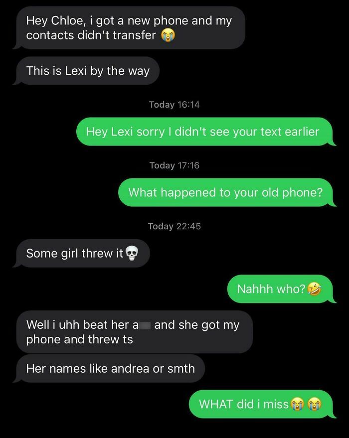 48 Wrong Number Texts That Escalated Into Absolutely Unhinged Conversations (New Pics) 48 Wrong Number Texts That Escalated Into Absolutely Unhinged Conversations (New Pics)
