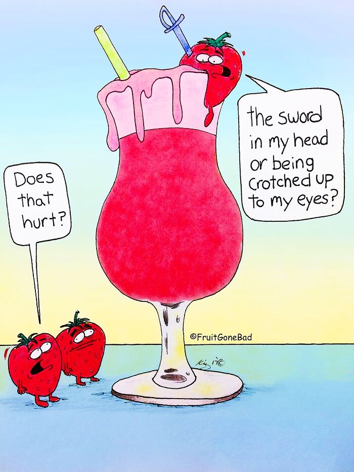 &ldquo;Fruit Gone Bad&rdquo;: 43 Funny Comics That Bring Produce And Objects To Life (New Pics)