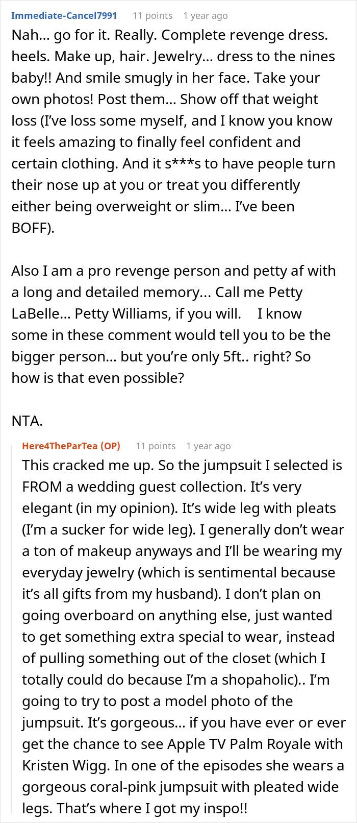Woman Plans To Upstage Jealous SIL At Her Own Wedding After She’s Excluded Due To Losing Weight
