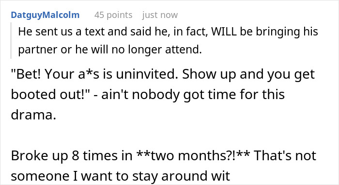 Groomsman Decides To Boycott His Best Friend’s Wedding, Mad His Toxic GF Didn’t Get An Invite Groomsman Decides To Boycott His Best Friend’s Wedding, Mad His Toxic GF Didn’t Get An Invite