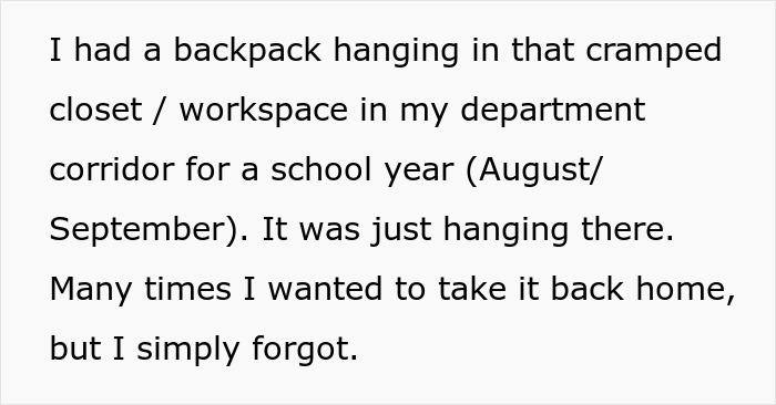 Cleaner Helps Herself To Teacher’s Lost Backpack, Gets Mad When The Owner Helps Herself To It Too Cleaner Helps Herself To Teacher’s Lost Backpack, Gets Mad When The Owner Helps Herself To It Too