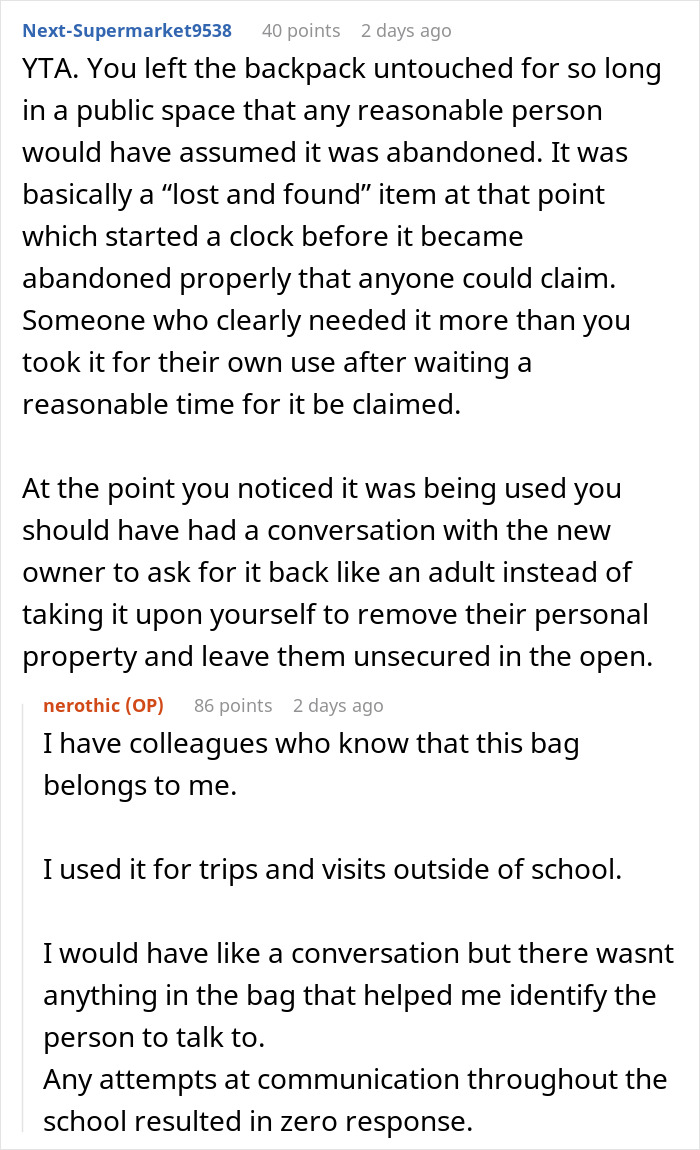 Cleaner Helps Herself To Teacher’s Lost Backpack, Gets Mad When The Owner Helps Herself To It Too Cleaner Helps Herself To Teacher’s Lost Backpack, Gets Mad When The Owner Helps Herself To It Too