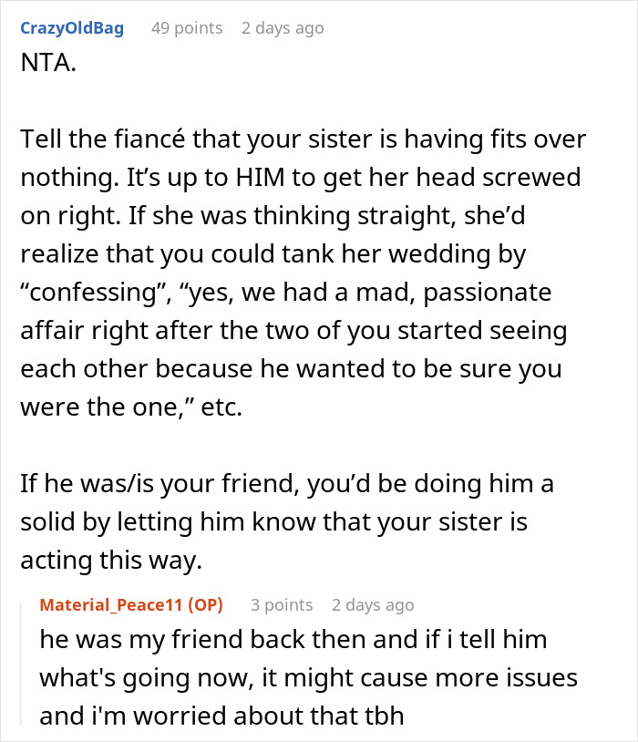 Bride Makes Sister Prove She Never Had Feelings For The Groom If She Wants To Attend Her Wedding Bride Makes Sister Prove She Never Had Feelings For The Groom If She Wants To Attend Her Wedding