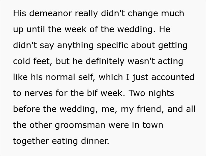 Guy Cancels Wedding For Another Woman, Angry Groomsman Wants Back $850 That He Spent On All Expenses