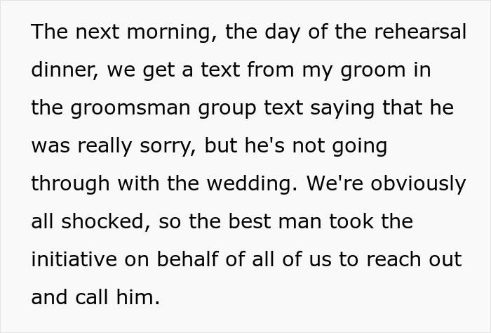 Guy Cancels Wedding For Another Woman, Angry Groomsman Wants Back $850 That He Spent On All Expenses