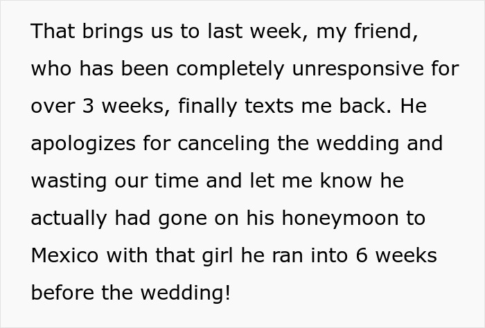 Guy Cancels Wedding For Another Woman, Angry Groomsman Wants Back $850 That He Spent On All Expenses