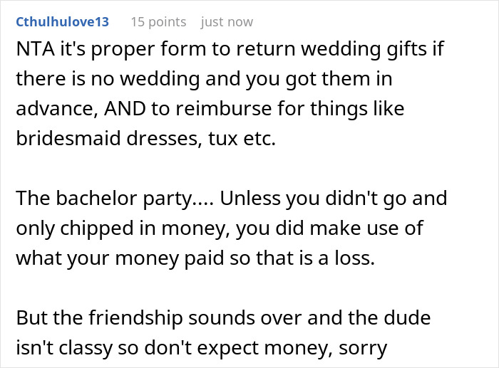 Guy Cancels Wedding For Another Woman, Angry Groomsman Wants Back $850 That He Spent On All Expenses