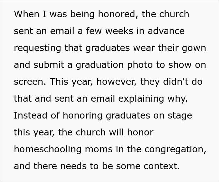 Church Enforces Homeschooling Ideology, 18YO Upset That They Cancel Their Own Graduation Tradition Church Enforces Homeschooling Ideology, 18YO Upset That They Cancel Their Own Graduation Tradition