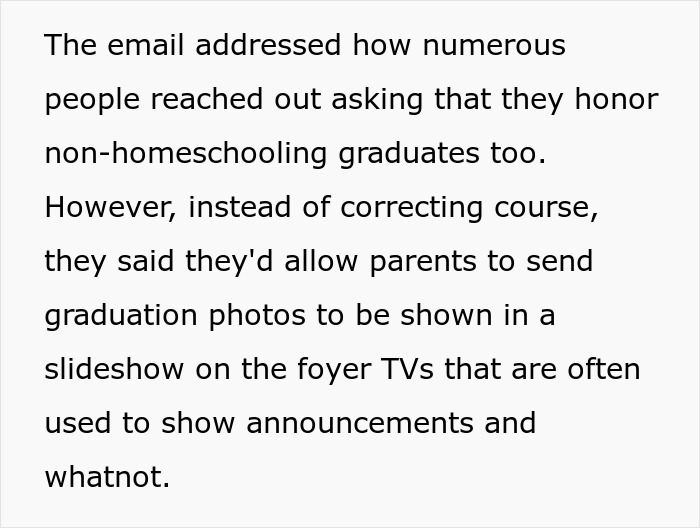 Church Enforces Homeschooling Ideology, 18YO Upset That They Cancel Their Own Graduation Tradition Church Enforces Homeschooling Ideology, 18YO Upset That They Cancel Their Own Graduation Tradition