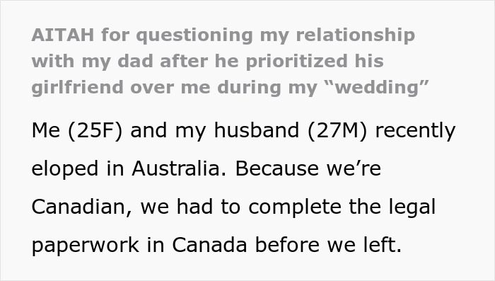 Dad Ruins Bond With Bride Over His GF Of 1.5 Years, Invites Her To Wedding Against Daughter’s Wishes Dad Ruins Bond With Bride Over His GF Of 1.5 Years, Invites Her To Wedding Against Daughter’s Wishes