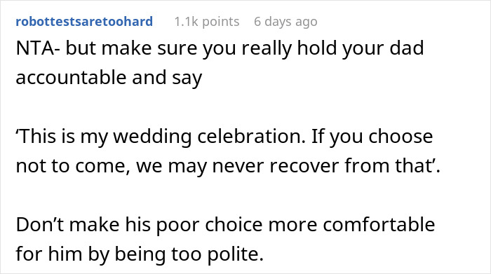 Dad Ruins Bond With Bride Over His GF Of 1.5 Years, Invites Her To Wedding Against Daughter’s Wishes Dad Ruins Bond With Bride Over His GF Of 1.5 Years, Invites Her To Wedding Against Daughter’s Wishes