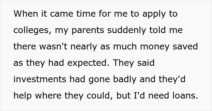 Woman Wants An Apology After Learning Sis Received Her College Fund, Family Says She Should Move On Woman Wants An Apology After Learning Sis Received Her College Fund, Family Says She Should Move On