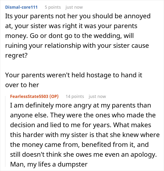 Woman Wants An Apology After Learning Sis Received Her College Fund, Family Says She Should Move On Woman Wants An Apology After Learning Sis Received Her College Fund, Family Says She Should Move On