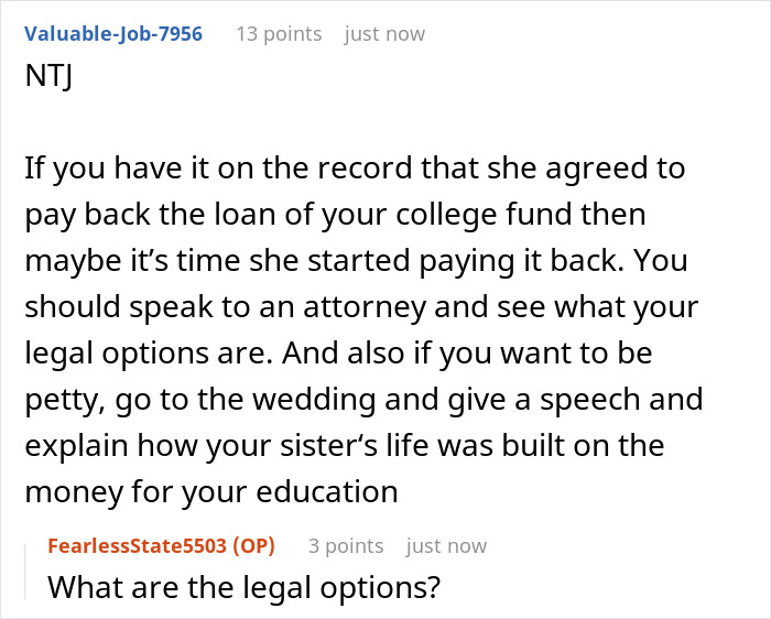 Woman Wants An Apology After Learning Sis Received Her College Fund, Family Says She Should Move On Woman Wants An Apology After Learning Sis Received Her College Fund, Family Says She Should Move On