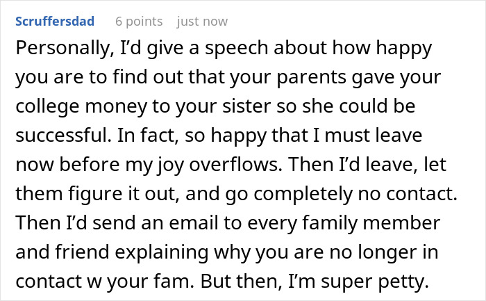 Woman Wants An Apology After Learning Sis Received Her College Fund, Family Says She Should Move On Woman Wants An Apology After Learning Sis Received Her College Fund, Family Says She Should Move On