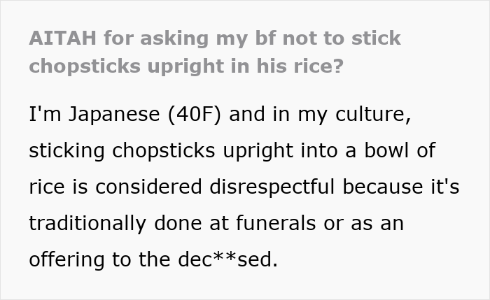 Woman Asks BF To Respect Chopstick Etiquette, He Responds By Switching To Forks Out Of Spite