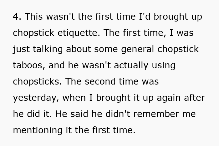 Woman Asks BF To Respect Chopstick Etiquette, He Responds By Switching To Forks Out Of Spite
