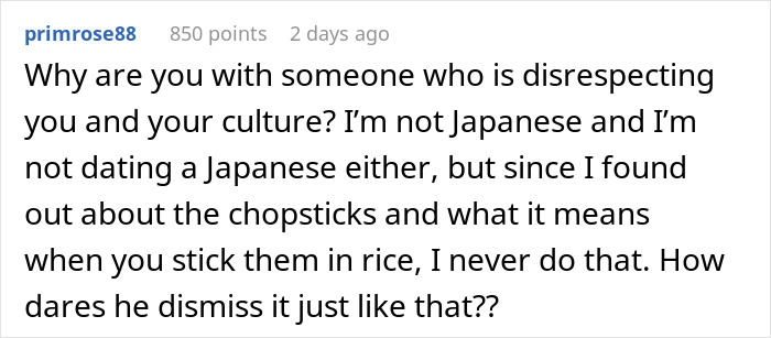 Woman Asks BF To Respect Chopstick Etiquette, He Responds By Switching To Forks Out Of Spite