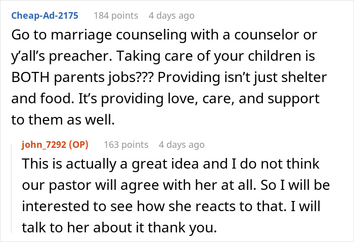 Christian Guy Agrees To Strict Gender Roles In The Family, Upset Wife Actually Enforces Them Christian Guy Agrees To Strict Gender Roles In The Family, Upset Wife Actually Enforces Them