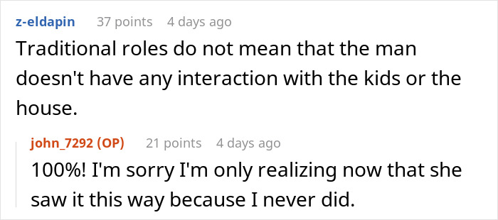 Christian Guy Agrees To Strict Gender Roles In The Family, Upset Wife Actually Enforces Them Christian Guy Agrees To Strict Gender Roles In The Family, Upset Wife Actually Enforces Them