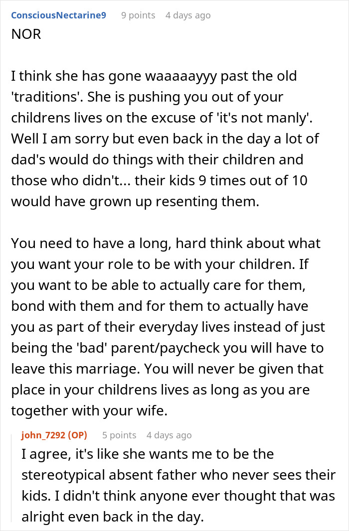 Christian Guy Agrees To Strict Gender Roles In The Family, Upset Wife Actually Enforces Them Christian Guy Agrees To Strict Gender Roles In The Family, Upset Wife Actually Enforces Them