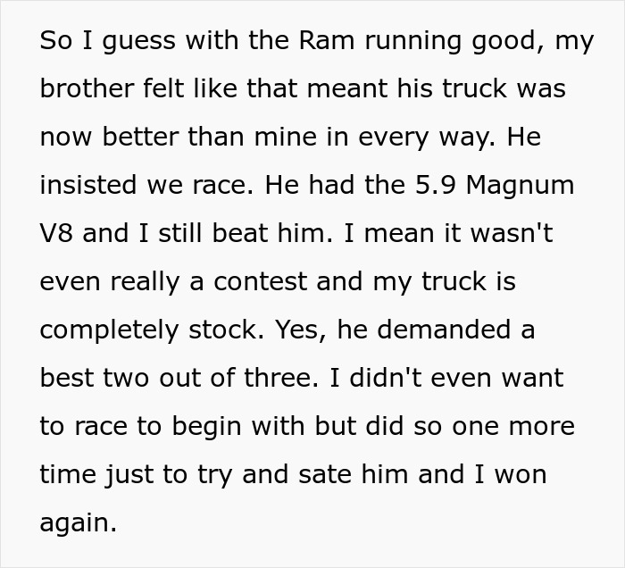 Failed Truck Purchase Turns Into Brothers’ Rivalry, Proving Older Bro’s Desire To Needlessly Compete Failed Truck Purchase Turns Into Brothers’ Rivalry, Proving Older Bro’s Desire To Needlessly Compete
