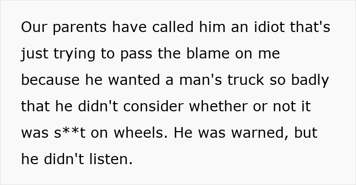 Failed Truck Purchase Turns Into Brothers’ Rivalry, Proving Older Bro’s Desire To Needlessly Compete Failed Truck Purchase Turns Into Brothers’ Rivalry, Proving Older Bro’s Desire To Needlessly Compete