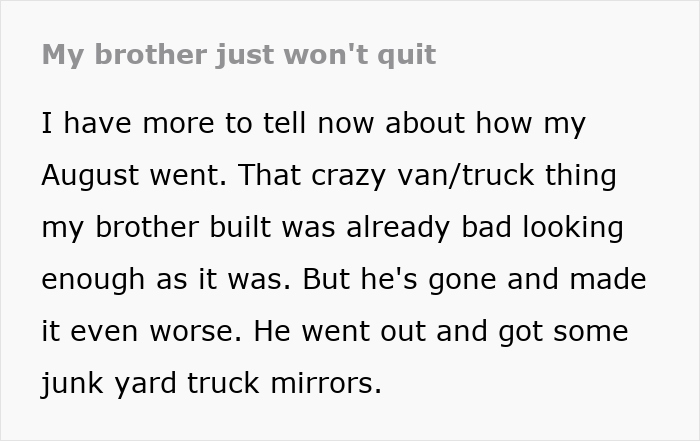 Failed Truck Purchase Turns Into Brothers’ Rivalry, Proving Older Bro’s Desire To Needlessly Compete Failed Truck Purchase Turns Into Brothers’ Rivalry, Proving Older Bro’s Desire To Needlessly Compete