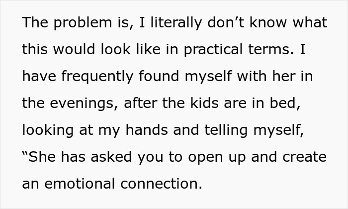 Guy Doesn’t Know What It Means To “Open Up Emotionally,” Wife Of 10 Years On Brink Of Divorce Guy Doesn’t Know What It Means To “Open Up Emotionally,” Wife Of 10 Years On Brink Of Divorce
