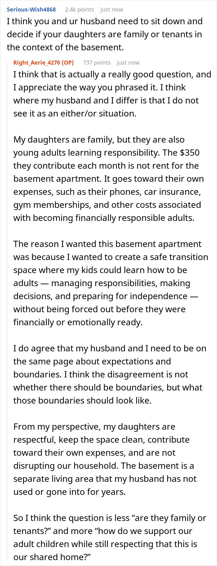Woman Won’t Support Husband’s Plan To Charge Her Daughter’s Boyfriend Rent For Staying Over Woman Won’t Support Husband’s Plan To Charge Her Daughter’s Boyfriend Rent For Staying Over