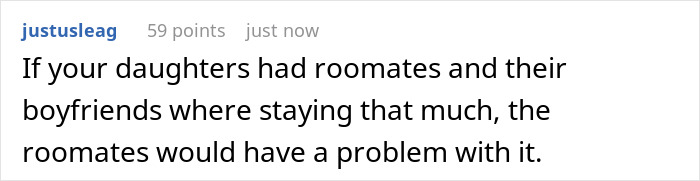 Woman Won’t Support Husband’s Plan To Charge Her Daughter’s Boyfriend Rent For Staying Over Woman Won’t Support Husband’s Plan To Charge Her Daughter’s Boyfriend Rent For Staying Over