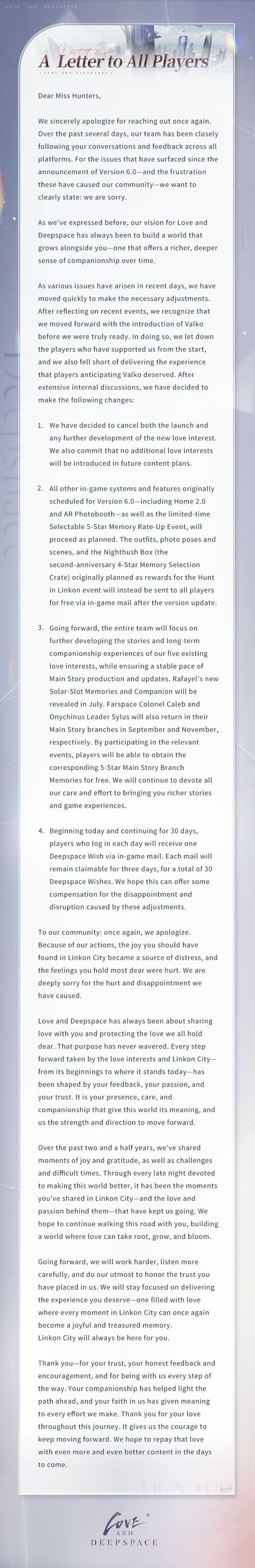 ‘Love And Deepspace’, The Chinese RPG, Canceled New Love Interest After Fans Said He Was “Ugly” ‘Love And Deepspace’, The Chinese RPG, Canceled New Love Interest After Fans Said He Was “Ugly”
