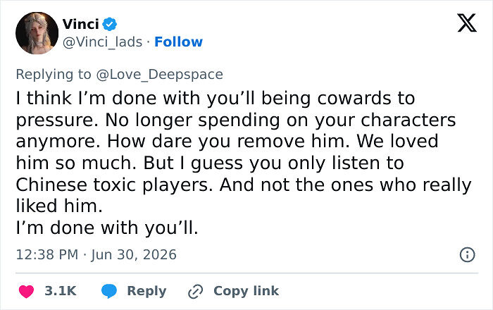 ‘Love And Deepspace’, The Chinese RPG, Canceled New Love Interest After Fans Said He Was “Ugly” ‘Love And Deepspace’, The Chinese RPG, Canceled New Love Interest After Fans Said He Was “Ugly”