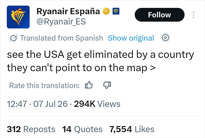 Ryanair Mocks USA After World Cup Elimination With Savage Post Ryanair Mocks USA After World Cup Elimination With Savage Post