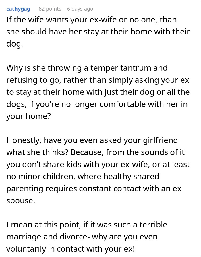 Guy Doesn’t Want His Ex-Wife Staying In His Home, Friends Can’t Believe It