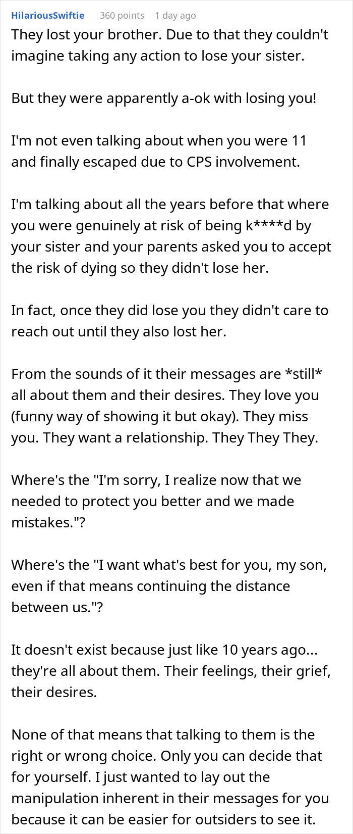 Guy Can’t Believe Parents Want To Reconcile After They Ignored His Sister’s Mental Health To Dangerous Levels Guy Can’t Believe Parents Want To Reconcile After They Ignored His Sister’s Mental Health To Dangerous Levels