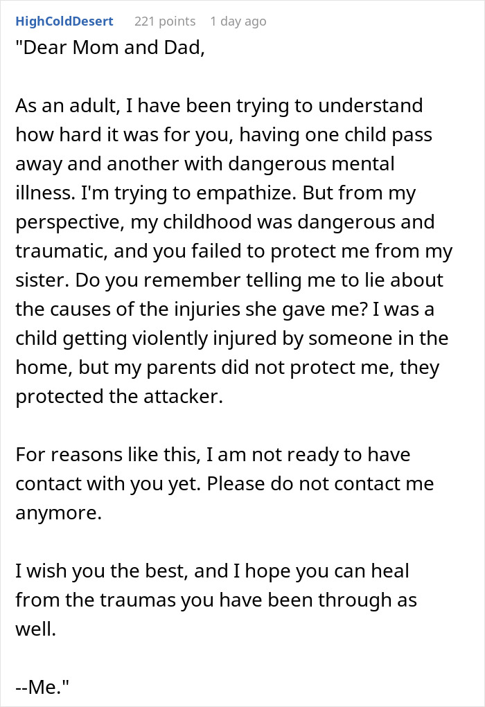 Guy Can’t Believe Parents Want To Reconcile After They Ignored His Sister’s Mental Health To Dangerous Levels Guy Can’t Believe Parents Want To Reconcile After They Ignored His Sister’s Mental Health To Dangerous Levels