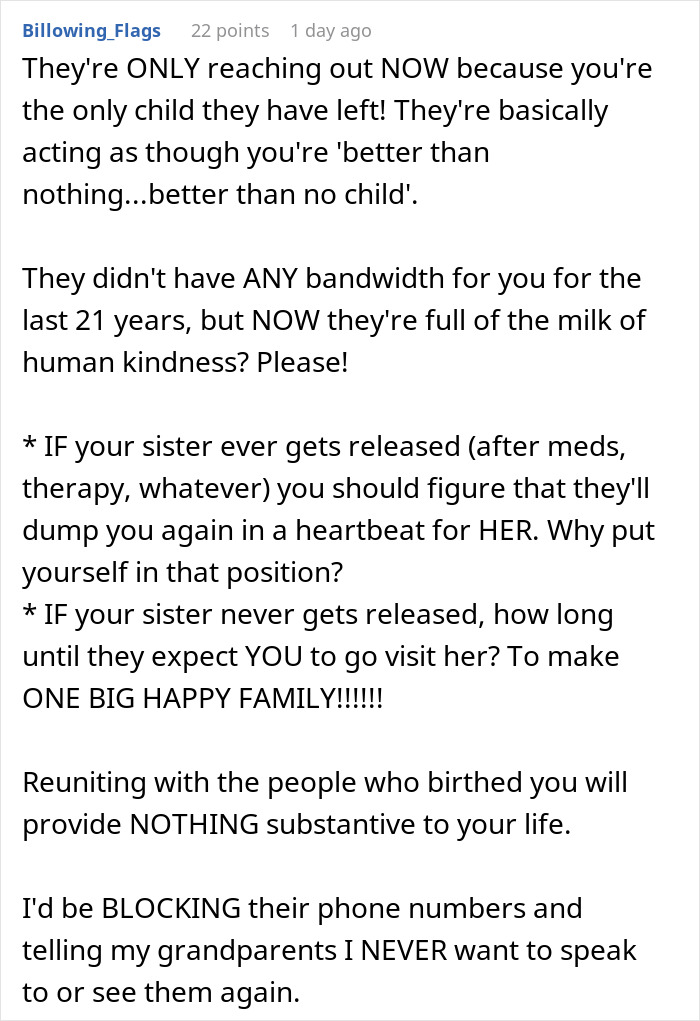 Guy Can’t Believe Parents Want To Reconcile After They Ignored His Sister’s Mental Health To Dangerous Levels Guy Can’t Believe Parents Want To Reconcile After They Ignored His Sister’s Mental Health To Dangerous Levels