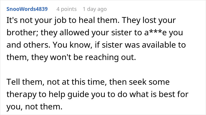 Guy Can’t Believe Parents Want To Reconcile After They Ignored His Sister’s Mental Health To Dangerous Levels Guy Can’t Believe Parents Want To Reconcile After They Ignored His Sister’s Mental Health To Dangerous Levels