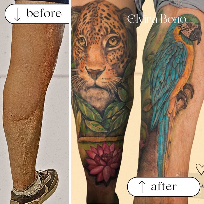 30 Scar Cover-Up Tattoos By Elvira Bono That Help People Feel Comfortable In Their Skin Again 30 Scar Cover-Up Tattoos By Elvira Bono That Help People Feel Comfortable In Their Skin Again