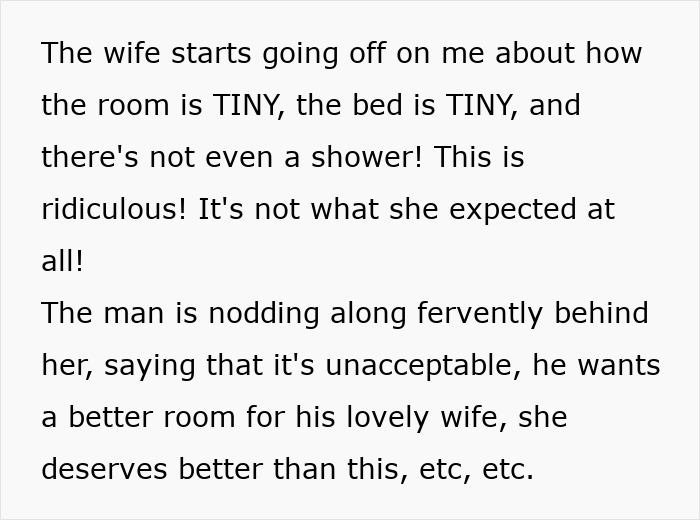Cheap Husband Blames Hotel Staff For Tiny Room, Wife Mad As She Learns He Refused The Luxury Upgrade Cheap Husband Blames Hotel Staff For Tiny Room, Wife Mad As She Learns He Refused The Luxury Upgrade
