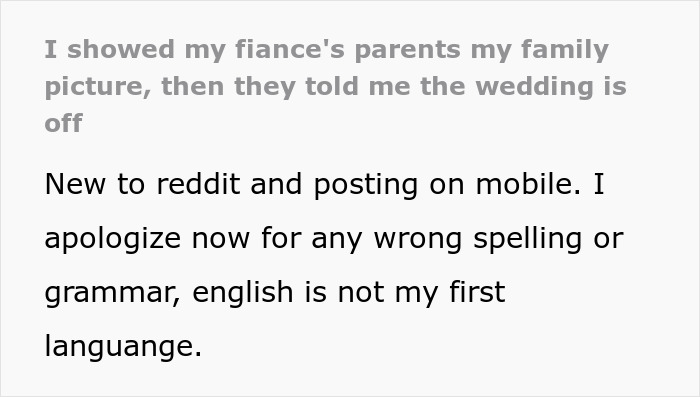 Man Shows A Photo Of His Parents To His Future In-Laws And His Wedding Almost Gets Canceled Man Shows A Photo Of His Parents To His Future In-Laws And His Wedding Almost Gets Canceled