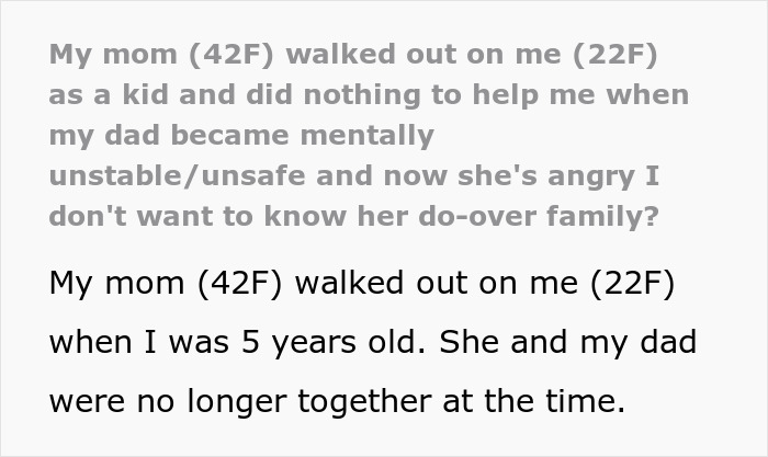 Self-Centered Mom Disappears For 16 Years, Mad She Doesn’t Get Forgiveness And A Fresh Start Self-Centered Mom Disappears For 16 Years, Mad She Doesn’t Get Forgiveness And A Fresh Start