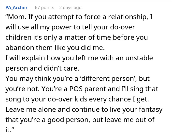 Self-Centered Mom Disappears For 16 Years, Mad She Doesn’t Get Forgiveness And A Fresh Start Self-Centered Mom Disappears For 16 Years, Mad She Doesn’t Get Forgiveness And A Fresh Start